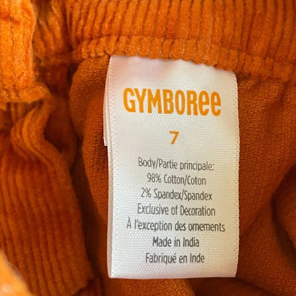 Gymboree‎ Girl's Orange Fox Corduroy Jumper Dress - Size 7